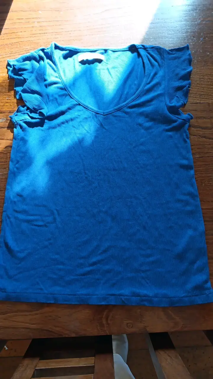 Polera azul sin mangas para mujer