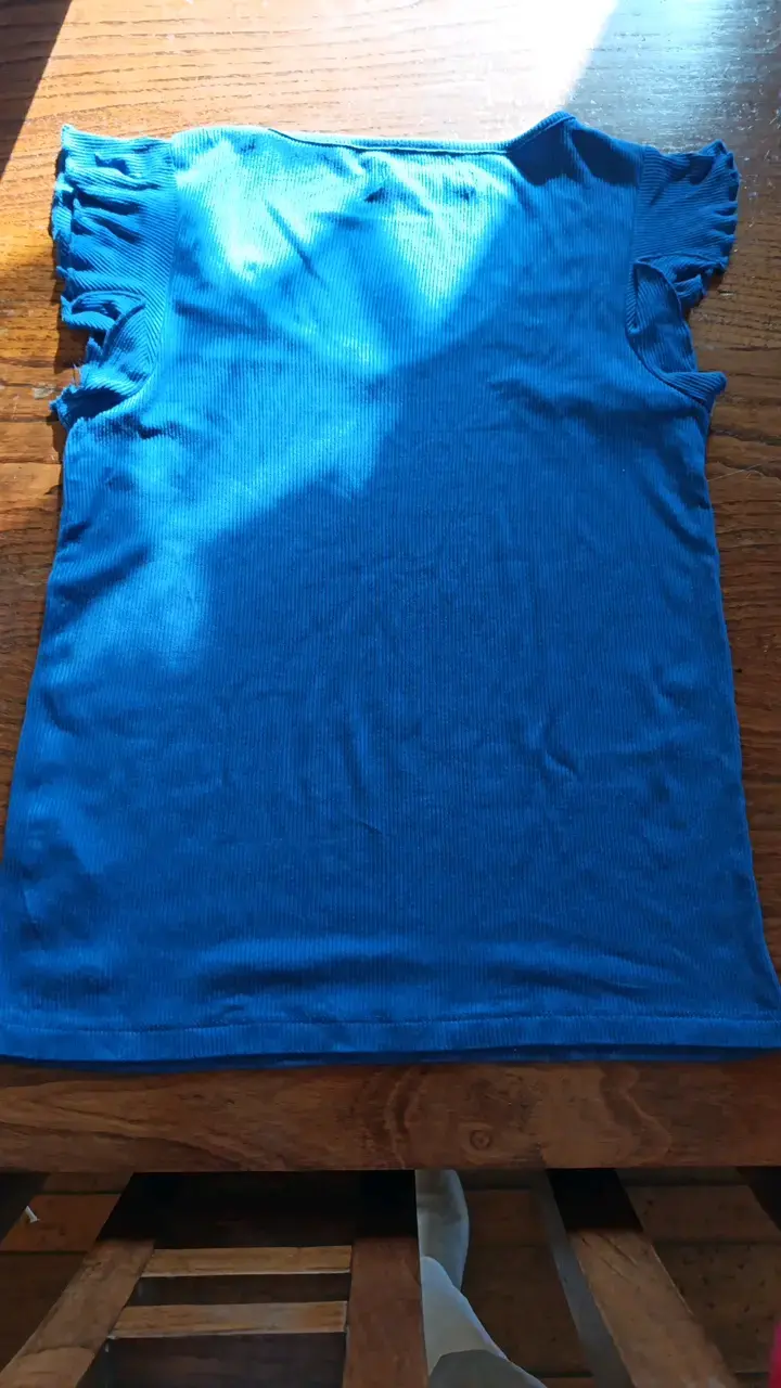 Polera azul sin mangas para mujer - 2