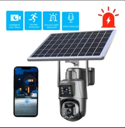 Cámara de seguridad solar con panel y luces LED - miniatura 3
