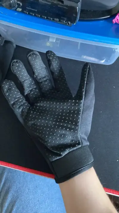 Guantes de motocicleta con protección negra - miniatura 2