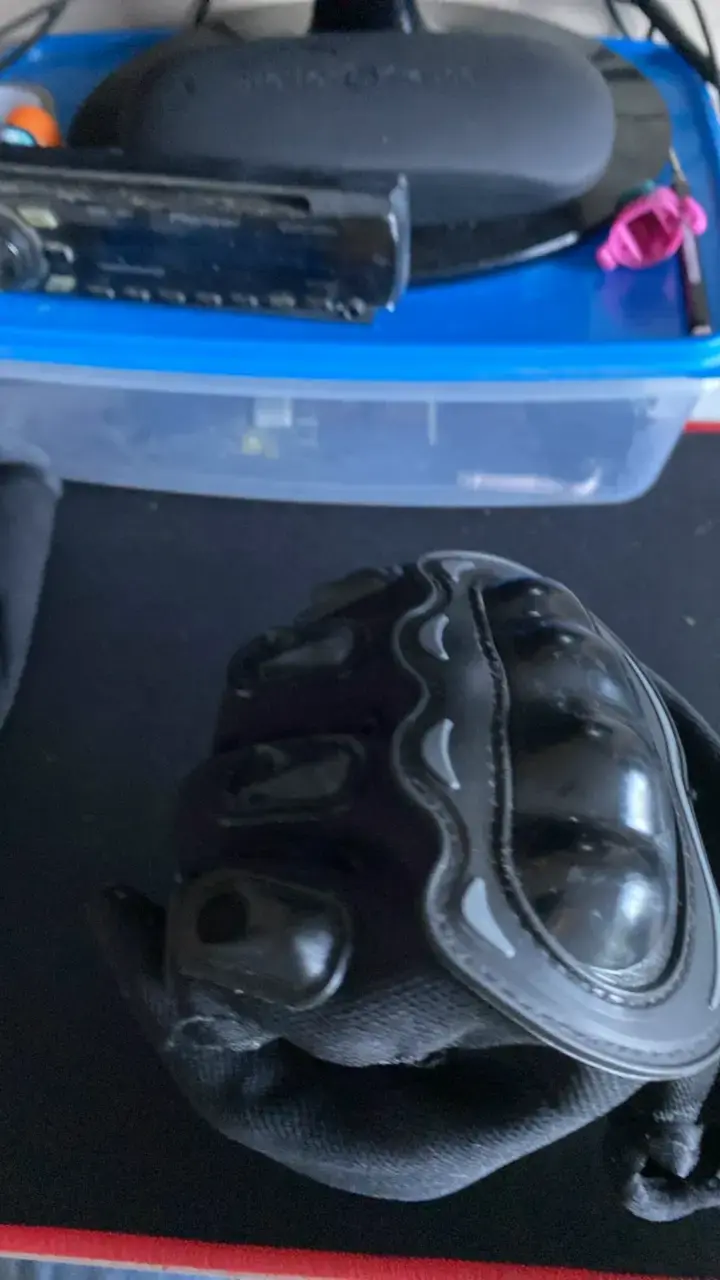 Guantes de motocicleta con protección negra - 3