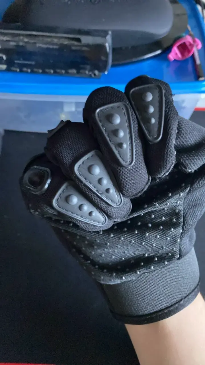 Guantes de motocicleta con protección negra - 4