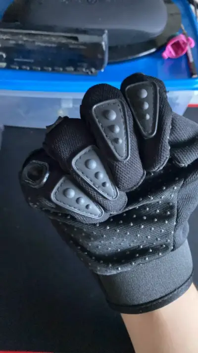 Guantes de motocicleta con protección negra - miniatura 4