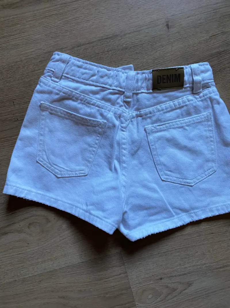 Shorts blancos de mezclilla para niña - 2