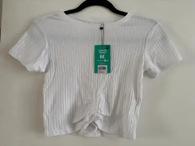 Polera Blanca de Algodón para Niña Talla 16 - miniatura 1