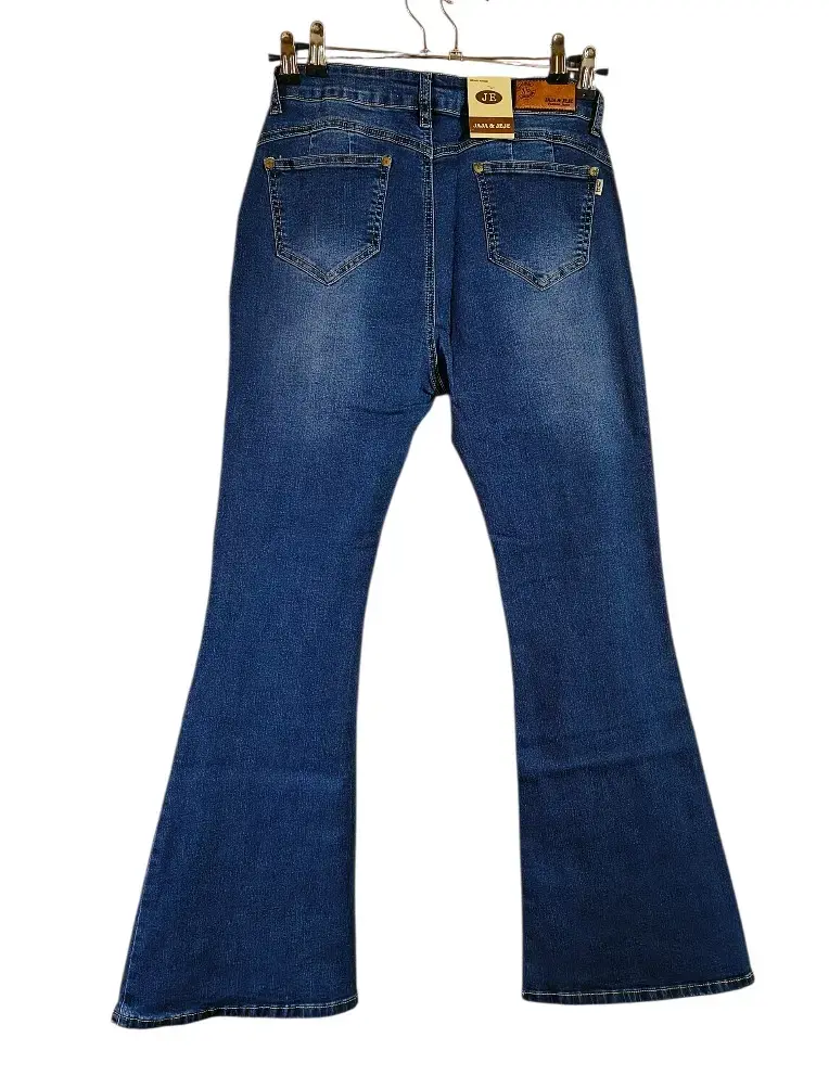 Jeans acampanados azul para mujer - 2