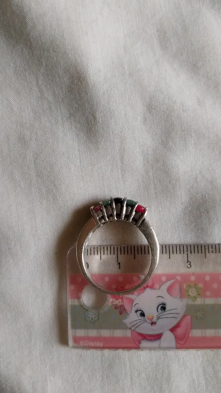 Anillo de plata con piedras de colores - 4