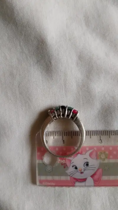 Anillo de plata con piedras de colores - miniatura 4