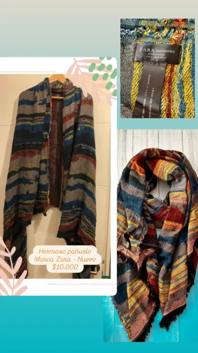 Hermoso pañuelo Zara multicolor nuevo - miniatura 1