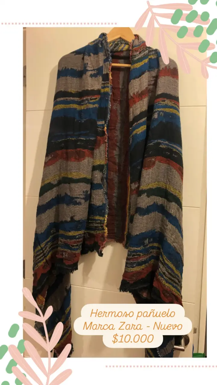 Hermoso pañuelo Zara multicolor nuevo - 2