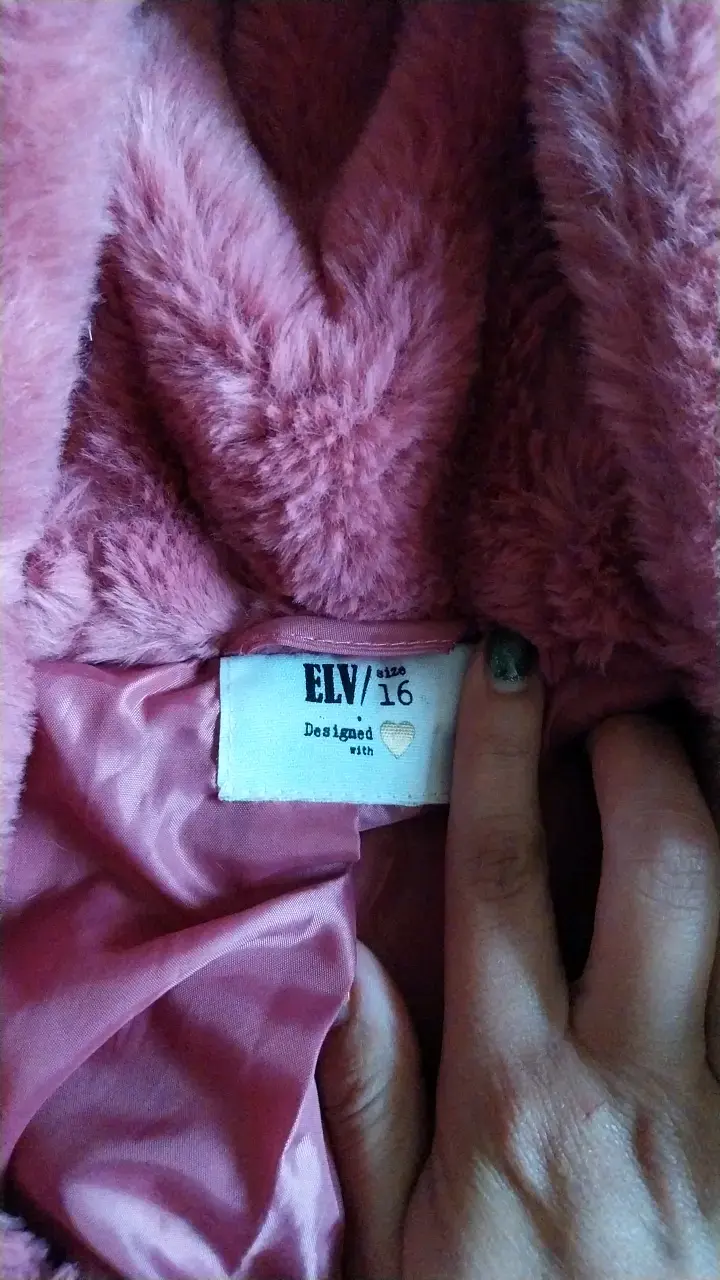 Chaqueta de felpa rosada con capucha para mujer - 2