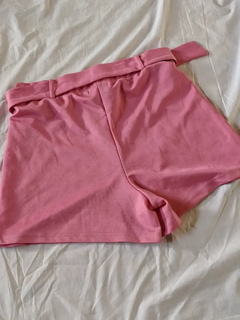 Shorts rosados con cinturón Sybilla - 3