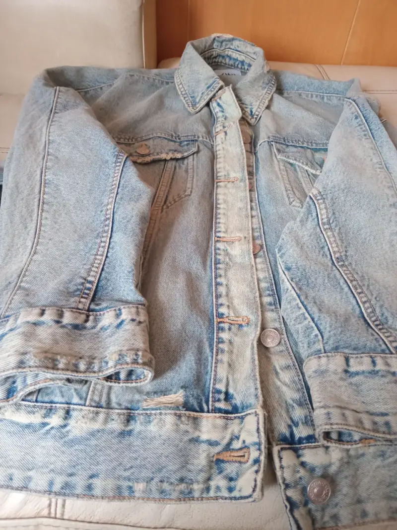 Chaqueta de mezclilla azul claro para hombre - 1