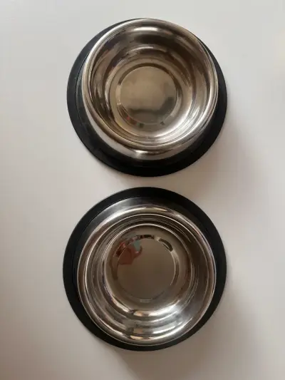 Set de 2 platos de acero inoxidable para mascotas - miniatura 1