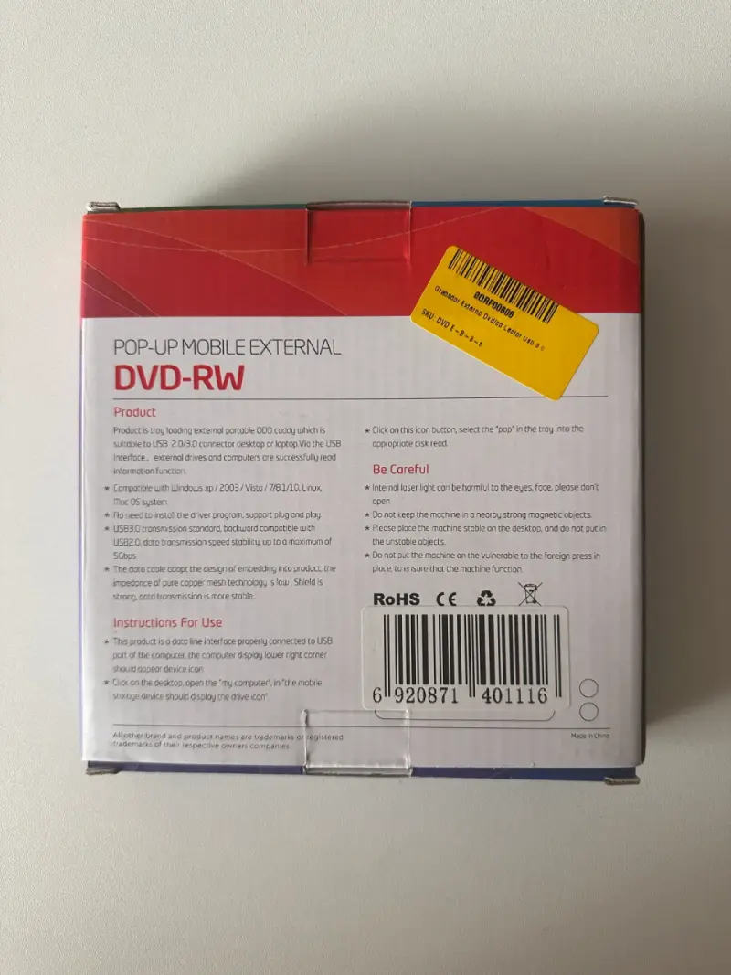 Unidad de DVD-RW externa USB 3.0 portátil - 2