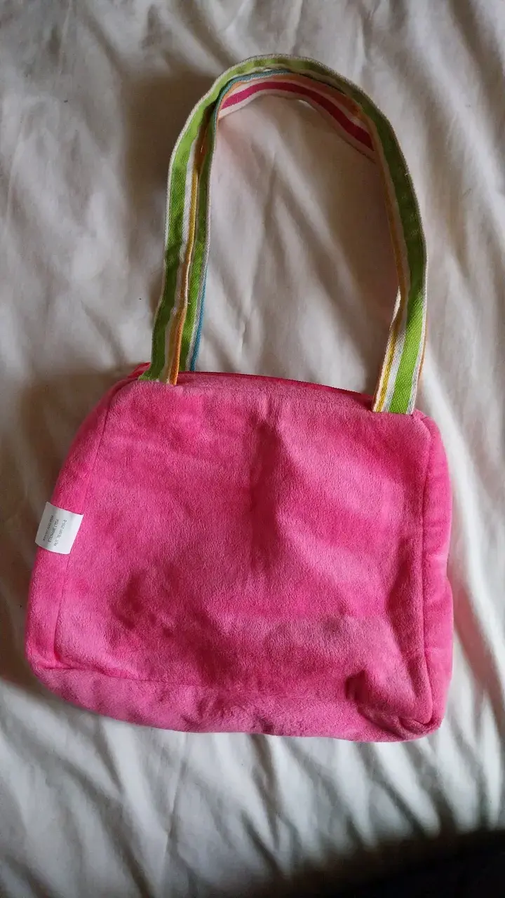 Bolso infantil de peluche rosa con caracol - 2
