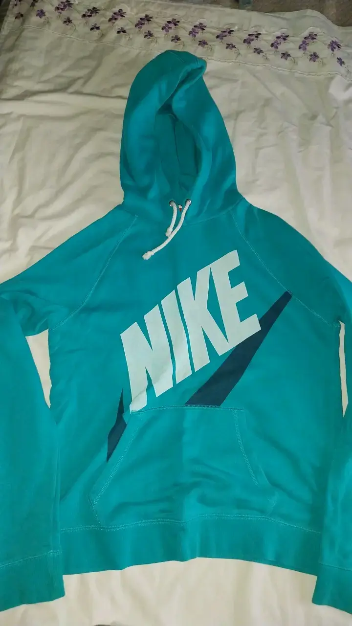 Polerón con capucha Nike turquesa para mujer
