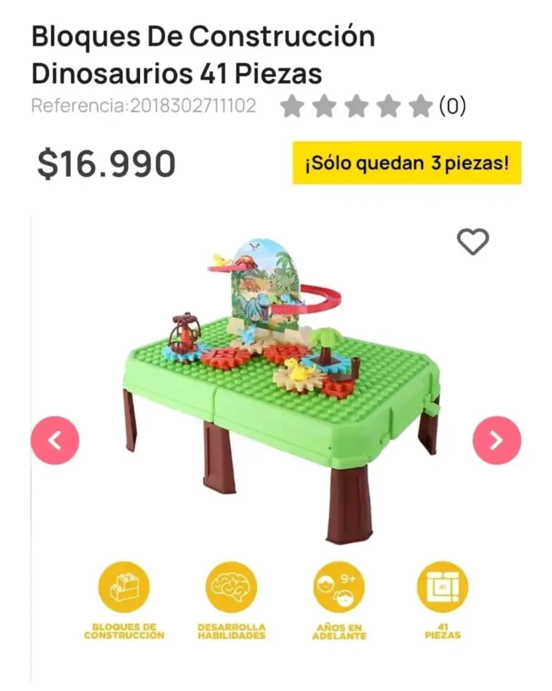 Mesa de Bloques de Construcción Dinosaurio Niños - 5