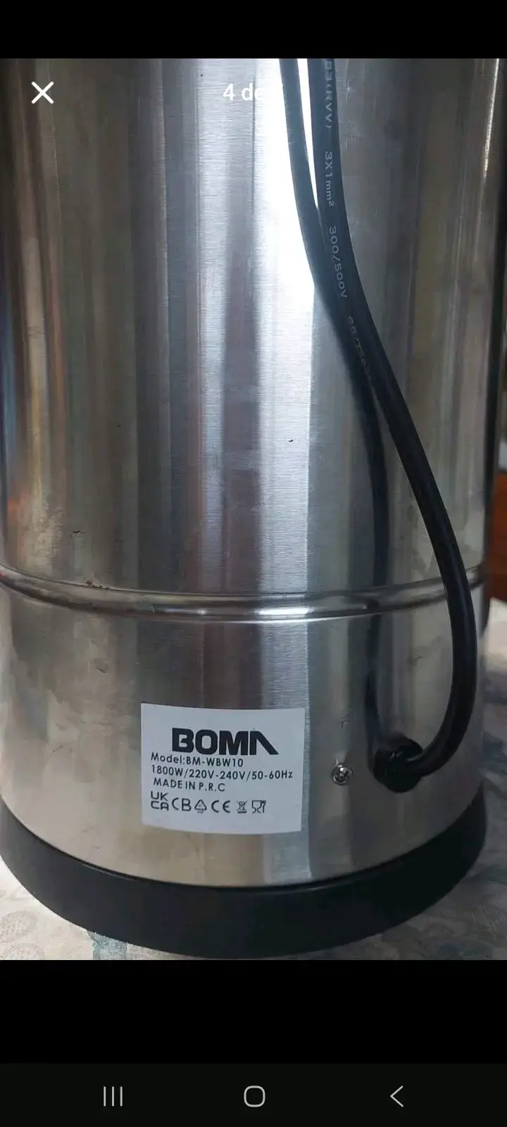 Calentador de Agua Eléctrico Boma 10L Acero Inoxidable - 2