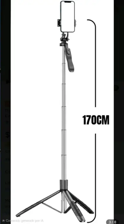 Trípode control remoto y bluetooth 170cm - miniatura 2