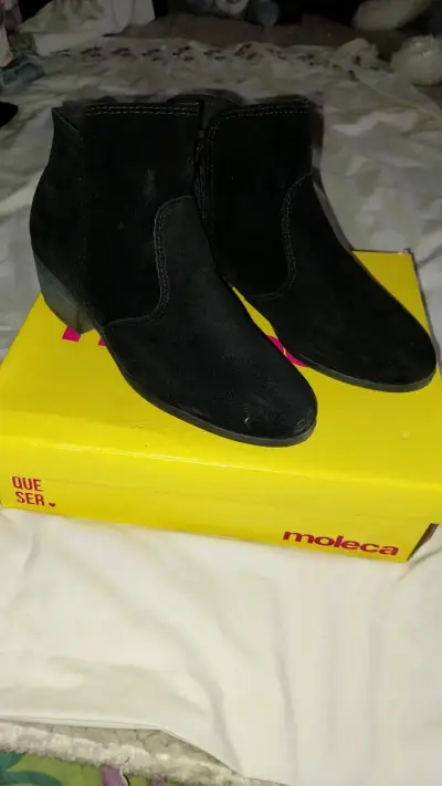 Botines negros de gamuza Moleca - miniatura 1