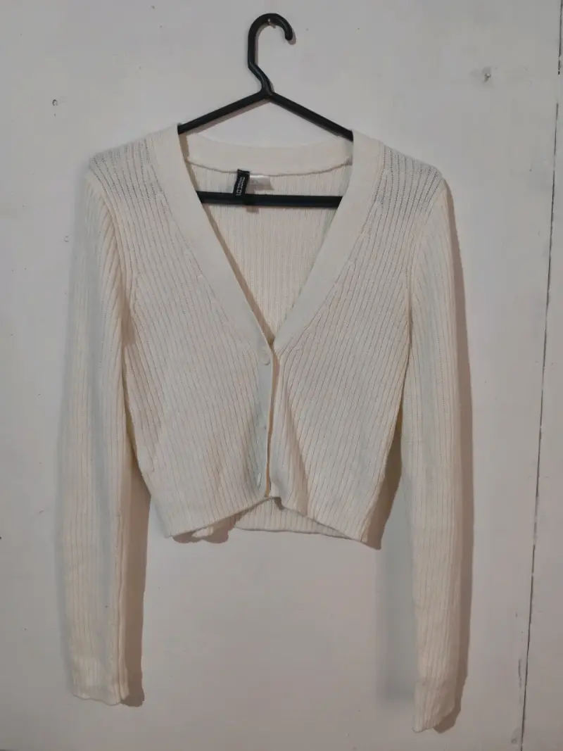 Cárdigan de punto blanco para mujer - 1