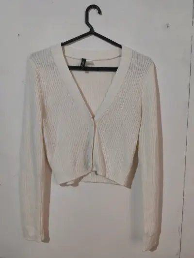 Cárdigan de punto blanco para mujer - miniatura 1