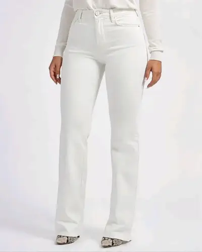 Jeans prada  blancos de mujer estilo acampanado - miniatura 1