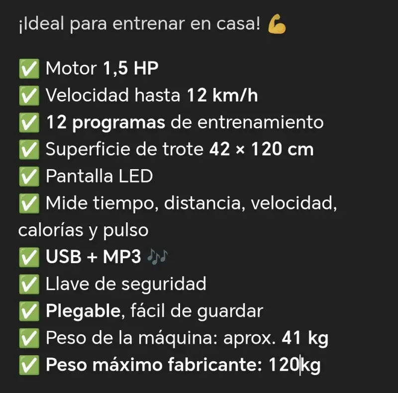 Caminadora eléctrica Atleticis 1.5HP plegable - 6