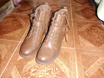 Botines de cuero talla 39 marrón para mujer - miniatura 1