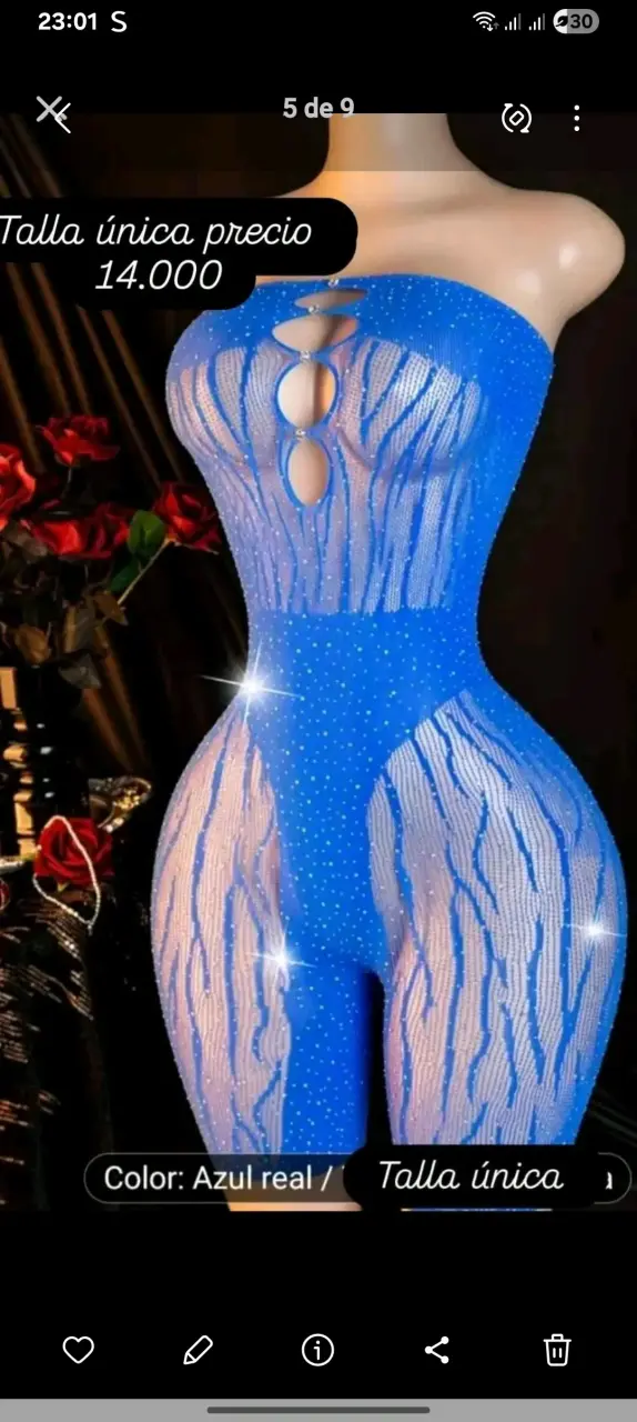 Enterizo azul real con diseño ajustado - 1