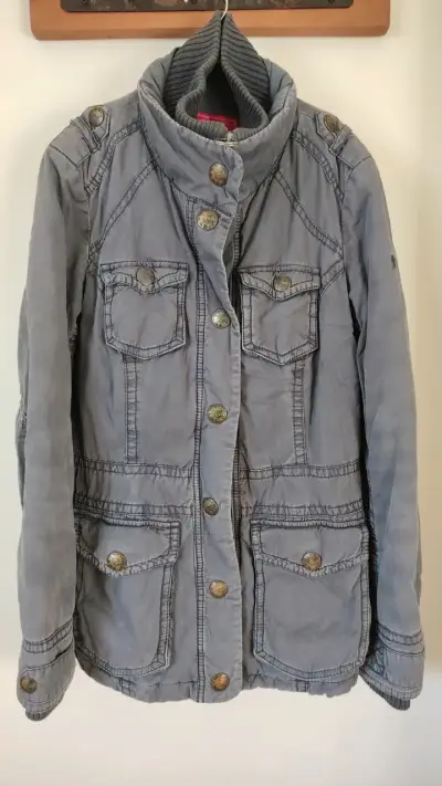 Chaqueta azul grisaseo marca EDC talla S - miniatura 1