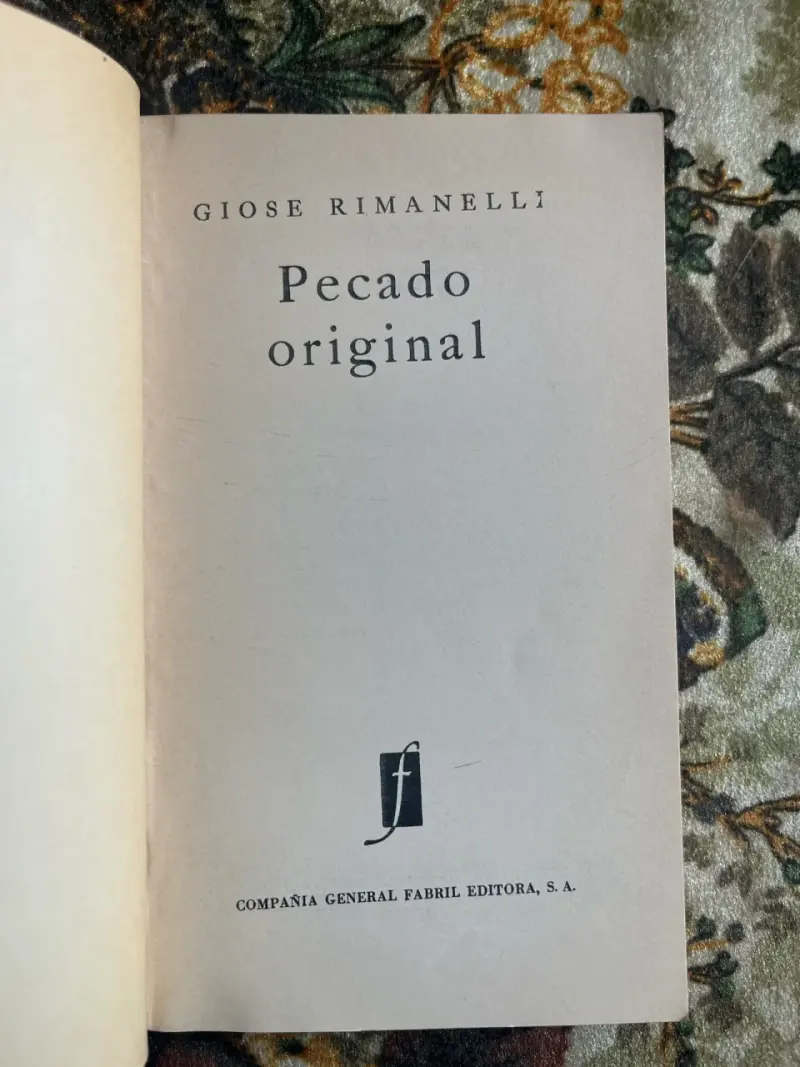 Libro Pecado Original de Giose Rimanelli - 2
