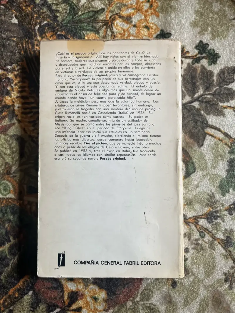Libro Pecado Original de Giose Rimanelli - 3