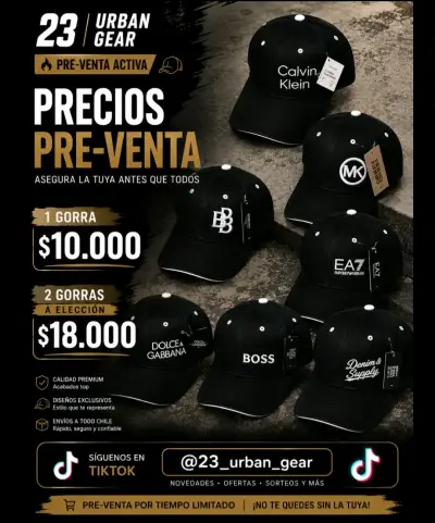 Gorras negras de marca premium precios unitario - miniatura 1