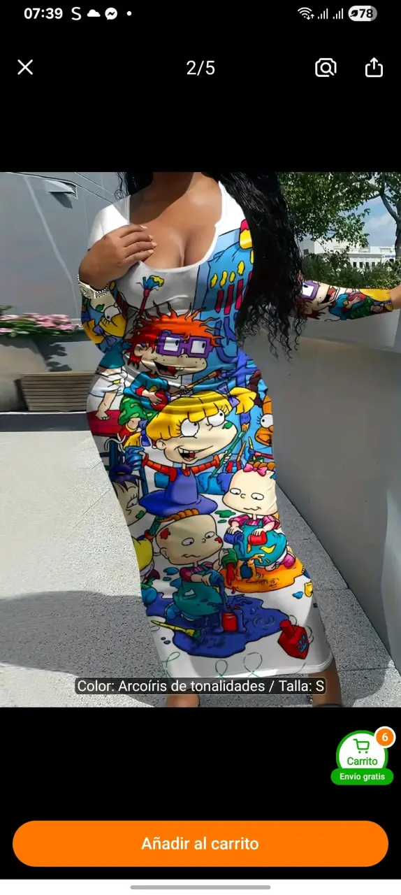 Vestido largo estampado Rugrats colorido - 2