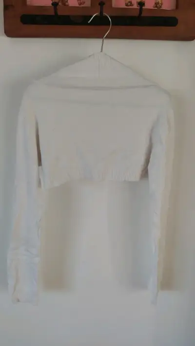 Bolero blanco de punto para mujer - miniatura 2