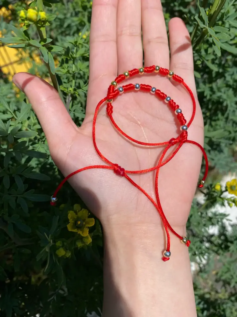 Pulsera de cuentas tricolor ajustable - 2