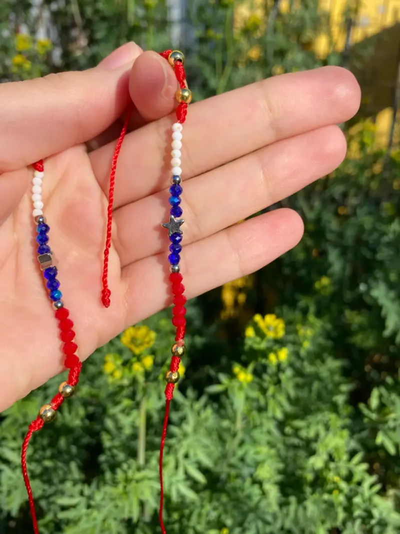 Pulsera de cuentas tricolor ajustable - 3