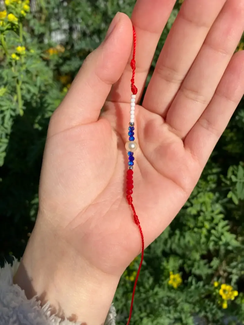 Pulsera de cuentas tricolor ajustable - 4