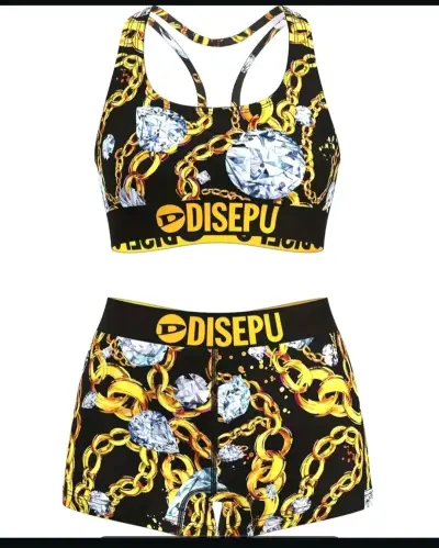 Conjunto deportivo Disepu estampado cadenas y diamantes - miniatura 1