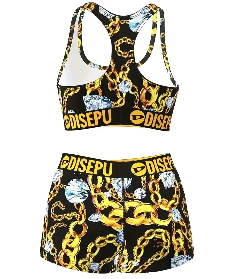 Conjunto deportivo Disepu estampado cadenas y diamantes - 2