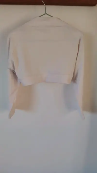 Bolero blanco de manga larga mujer - miniatura 2