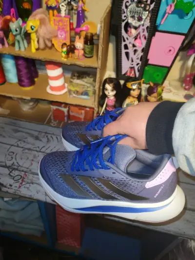 Zapatillas deportivas Adidas Duramo 9 azul y gris - miniatura 1
