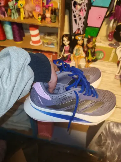 Zapatillas deportivas Adidas Duramo 9 azul y gris - miniatura 2