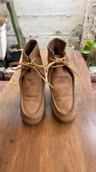 Botines de gamuza marrón con plataforma - miniatura 2