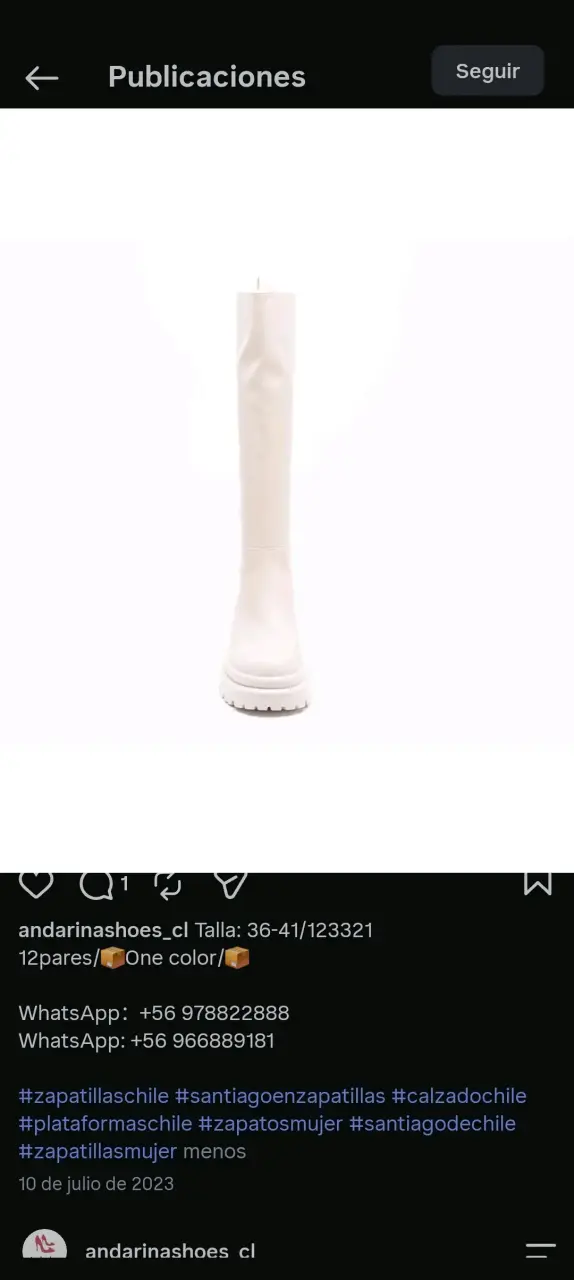Botas altas blancas de plataforma Andarina - 3