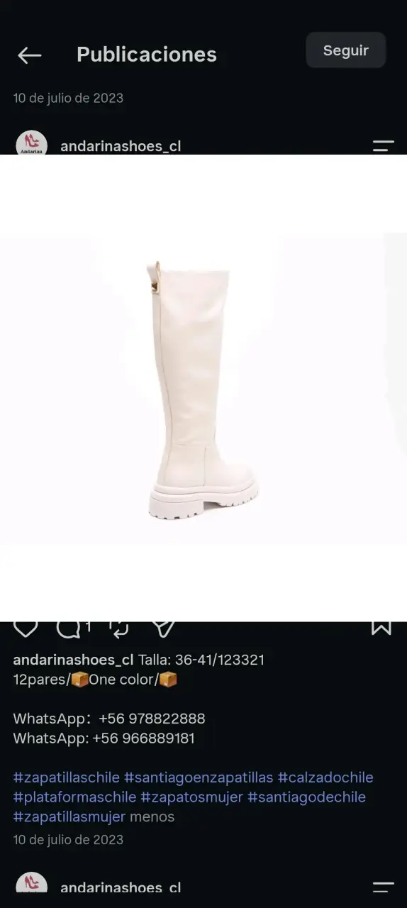 Botas altas blancas de plataforma Andarina - 4