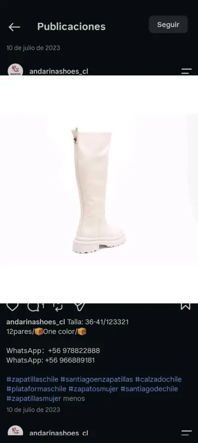 Botas altas blancas de plataforma Andarina - miniatura 4