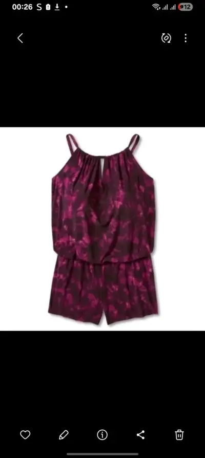 Enterito corto estampado morado para mujer - miniatura 2